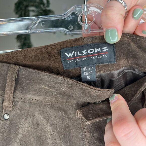Wilson’s leather | brown nwt leather pants raw hem - Picture 2 of 12